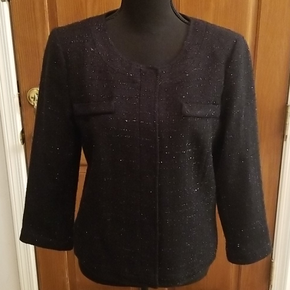NWT Laundry by Shelli Segal Metallic Tweed Jacket